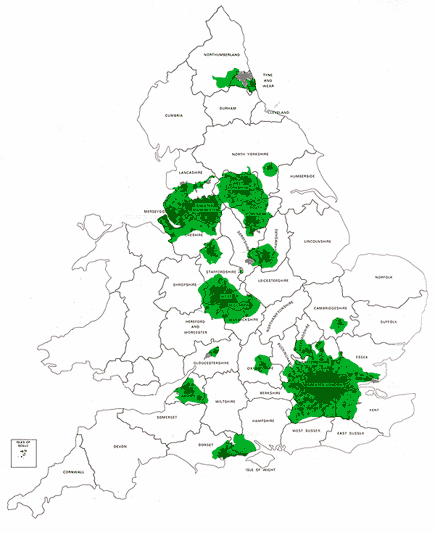 Green Belt Map UK